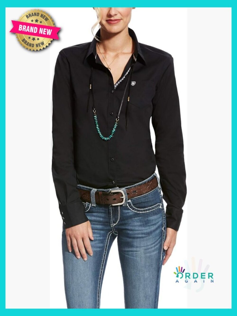 Western Fit Button Down Shirt Wrinkle Resist Stretch Collared Long Sleeve